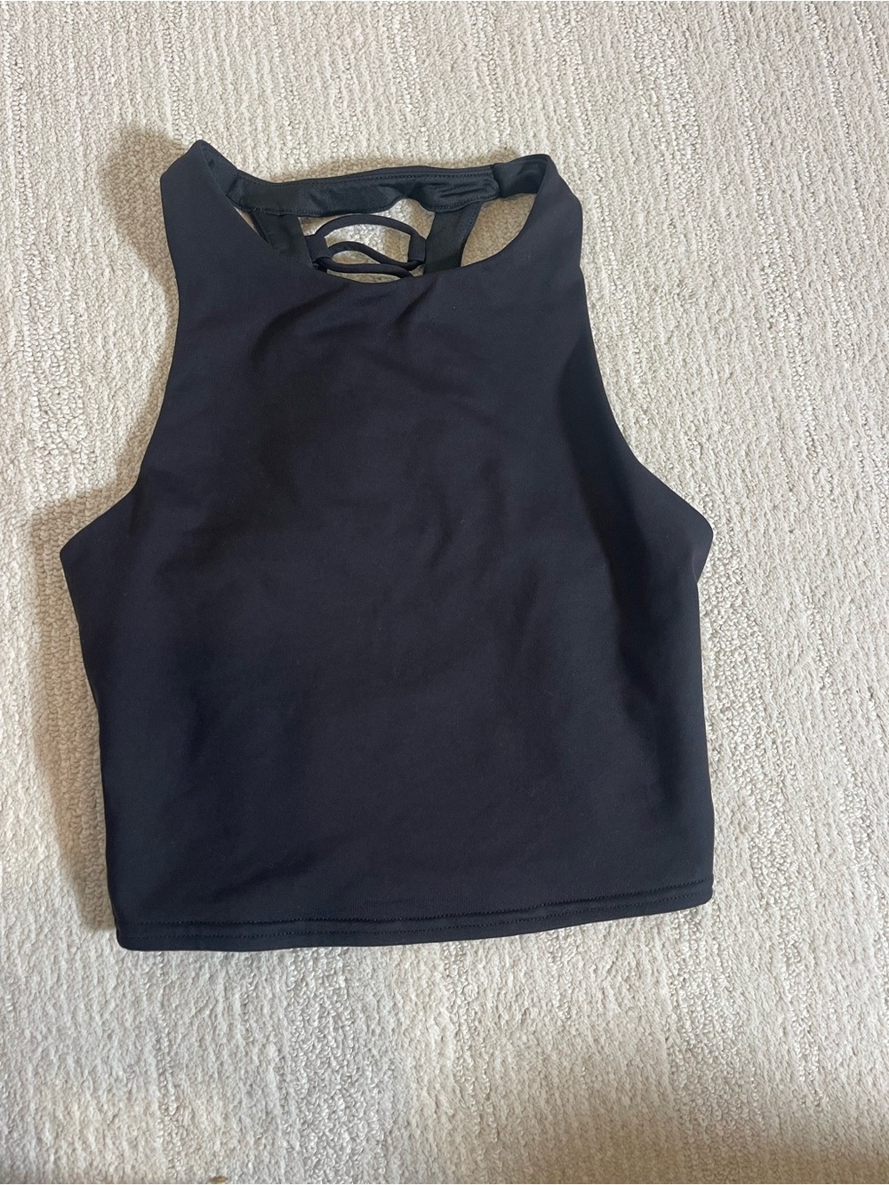ALO Yoga Black High Neck Cropped Tank
